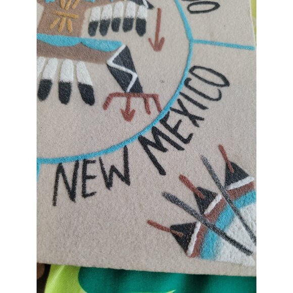 Native American Navajo Sand Painting Four Corners Signed 8x8 - Picture 5 of 9